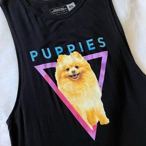 Puppies Make Me Happy Pomeranian Tank - Sleeveless - Small